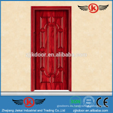 Puerta de entrada de madera de doble hoja JK-MW9055 / puerta de madera con fachada